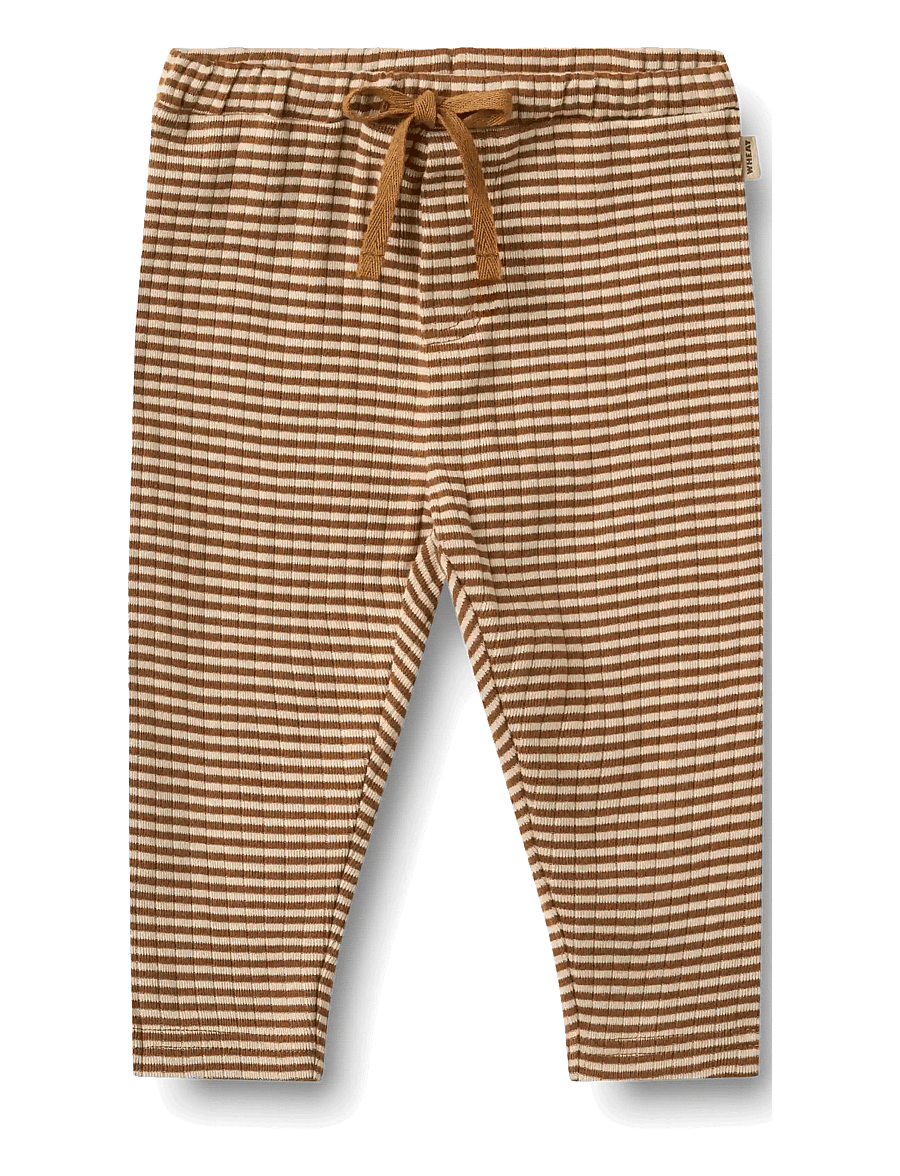 Wheat - Jersey Pants Manfred - beebipüksid - warm hazel stripe - 0