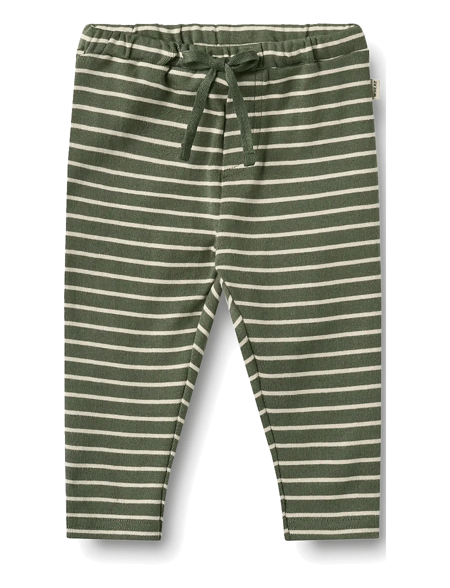 Wheat - Jersey Pants Manfred - leggings - dark green stripe - 0