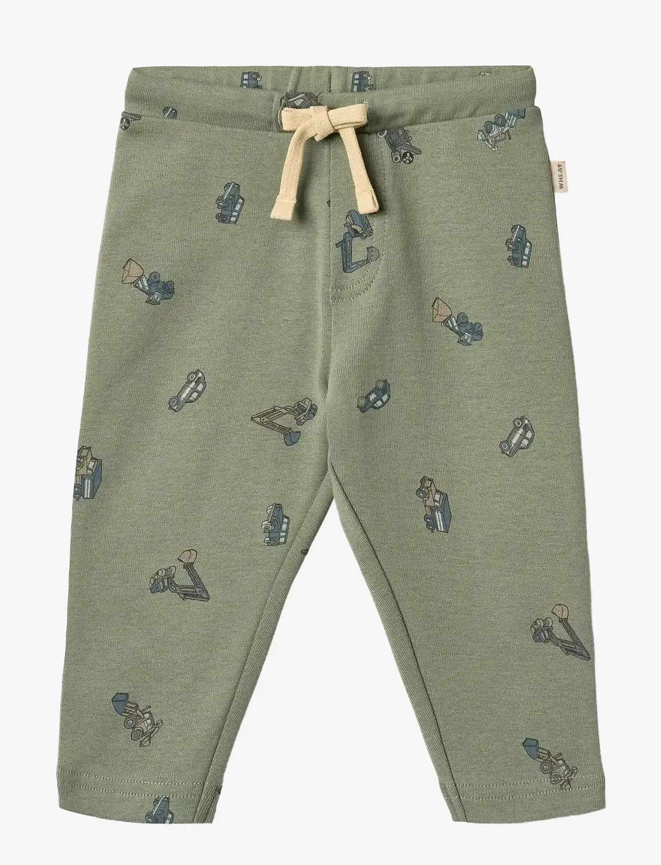Wheat - Jersey Pants Manfred - dusty green cars - 0
