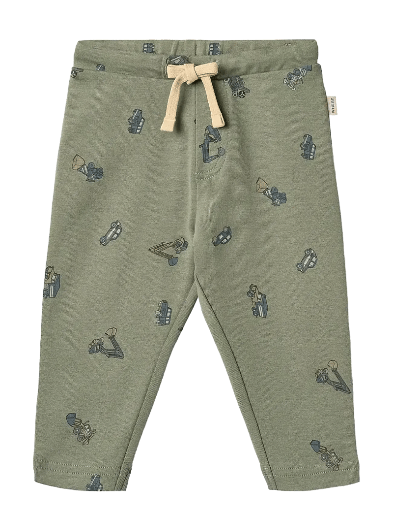 Wheat - Jersey Pants Manfred - dusty green cars - 0