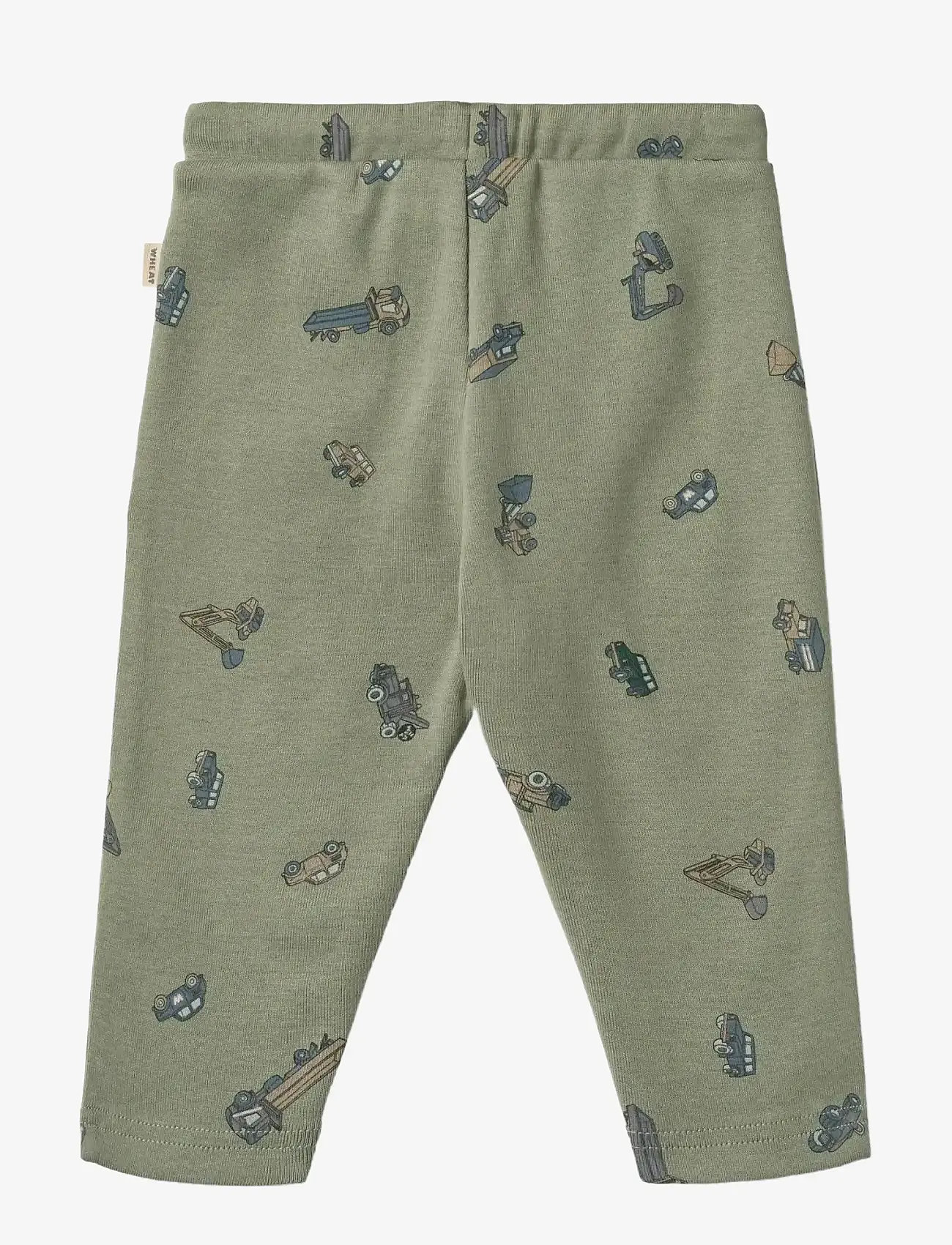 Wheat - Jersey Pants Manfred - dusty green cars - 1