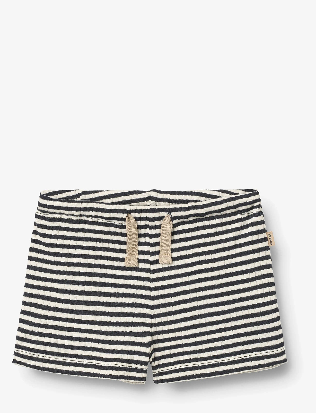 Wheat - Jersey Shorts Vic - sweat shorts - navy rib stripe - 0