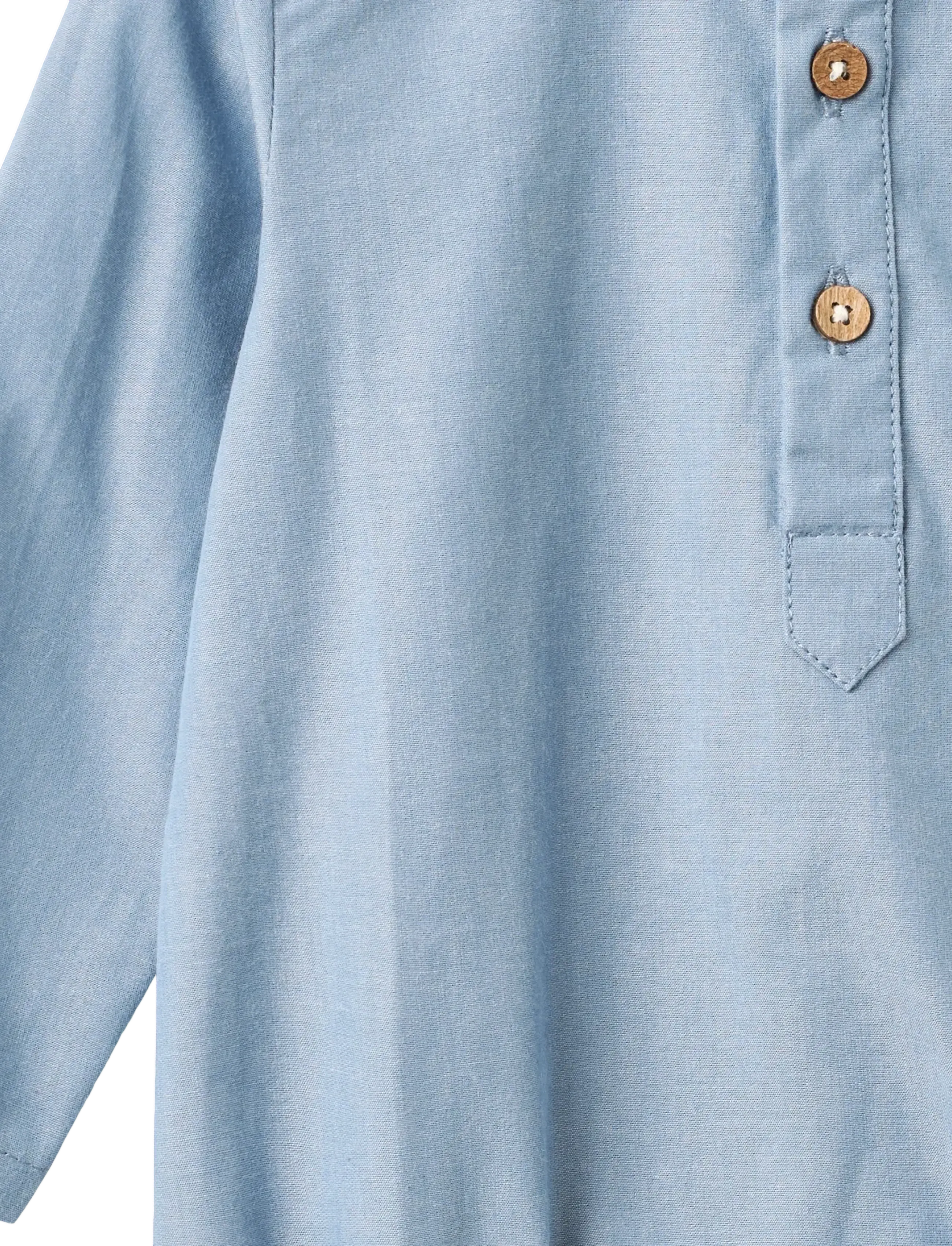 Wheat - Romper Shirt Victor - langærmede - blue chambrey - 2
