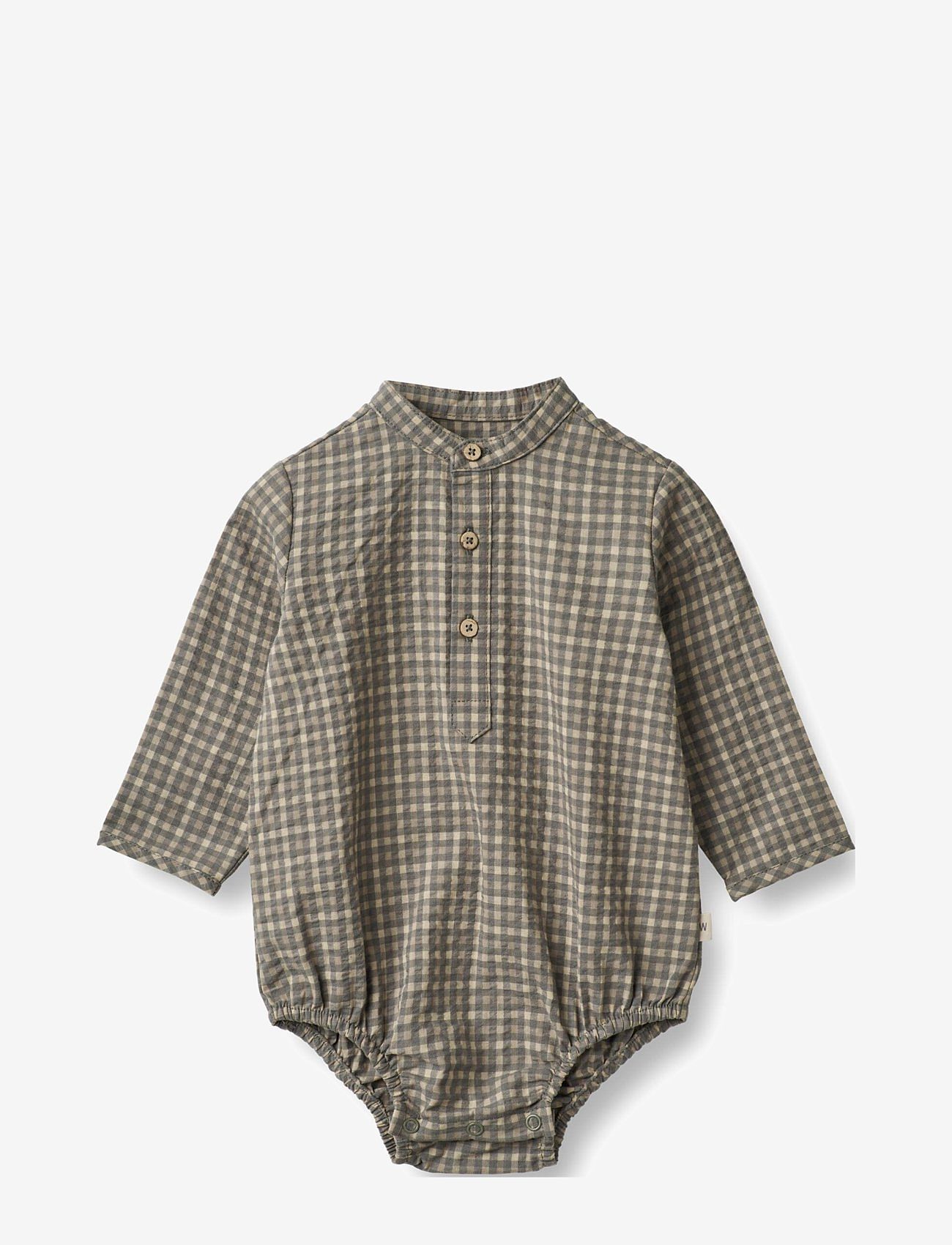 Wheat - Romper Shirt Victor - long-sleeved - autumn sky check - 0