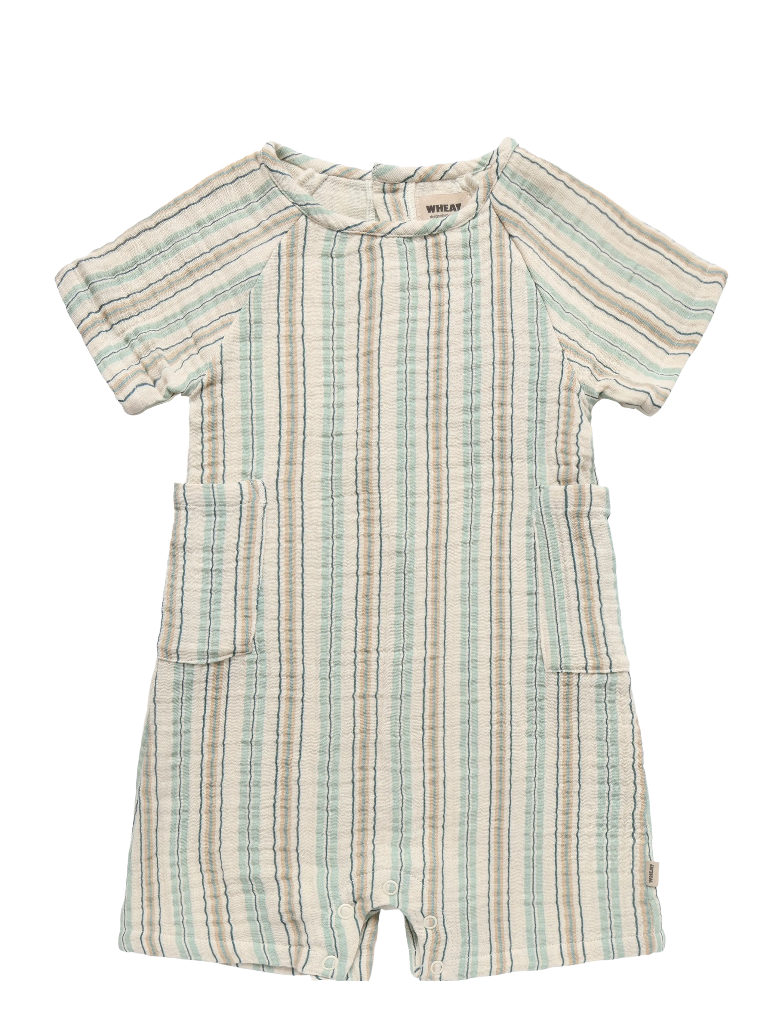 Wheat Playsuit Edison, Børn, Stribet Playsuit, Cream, Str: 86
