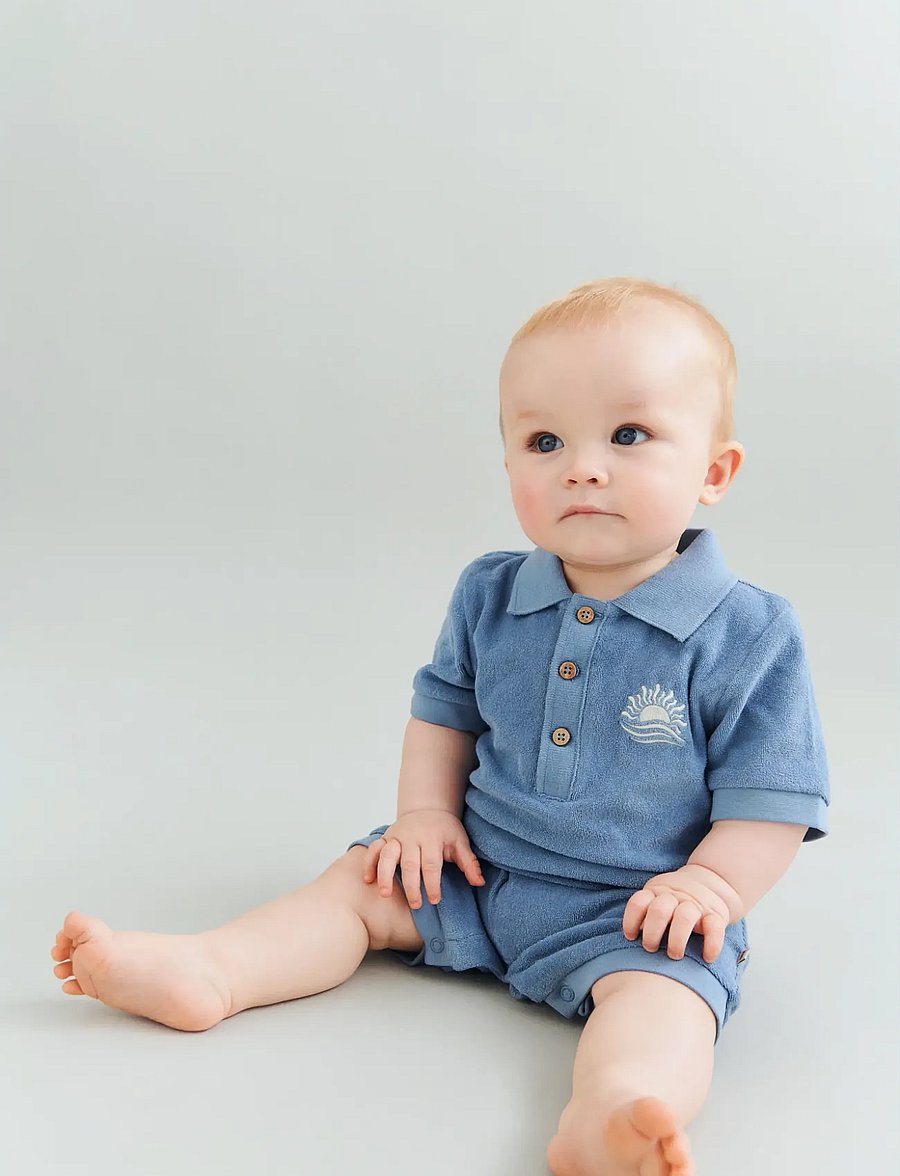 Wheat - Playsuit Sully - kortärmade bodysuits - faded denim - 0