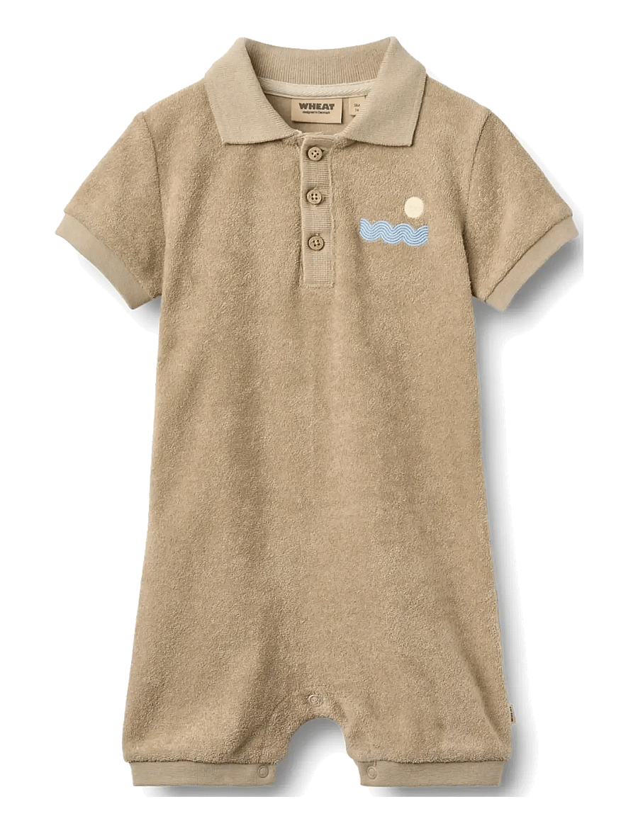 Wheat - Playsuit Sully - kortärmade bodysuits - sand stone - 0