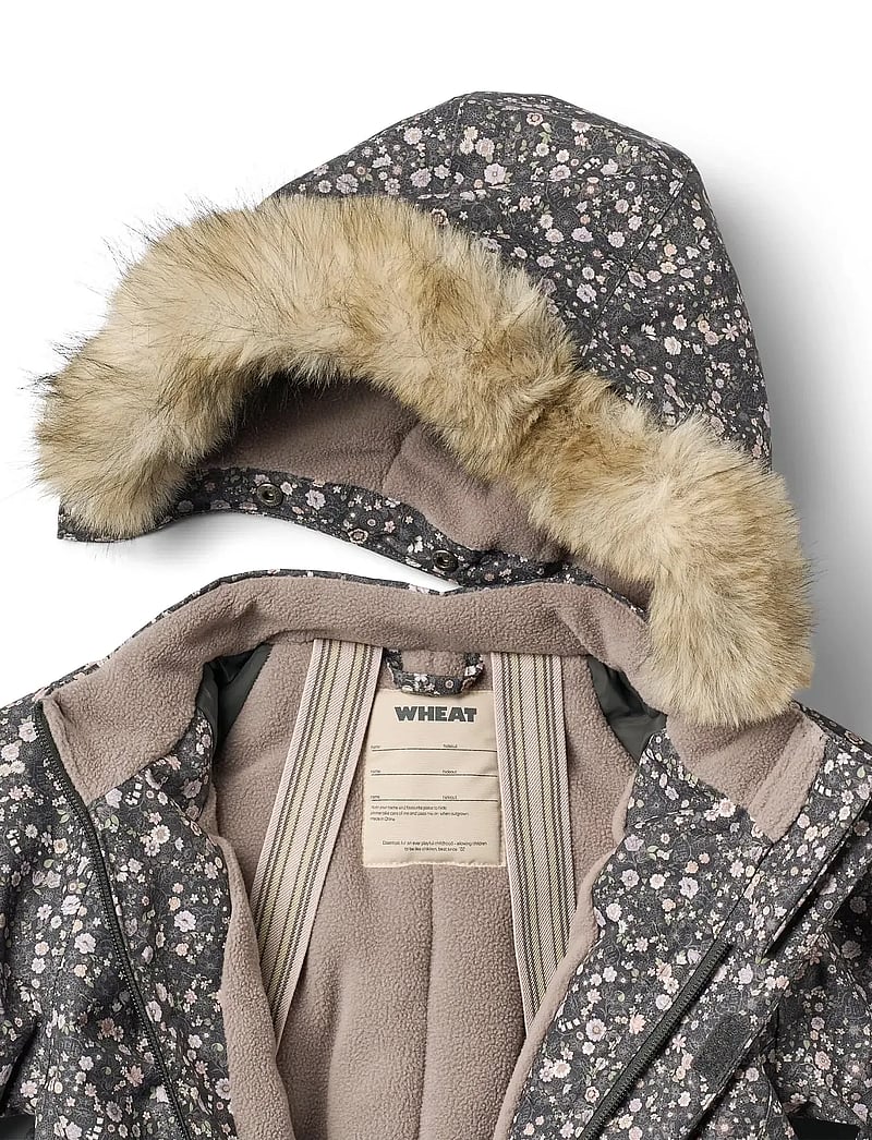 Wheat - Snowsuit Moe - vinteroveraller - black sea open flowers - 3