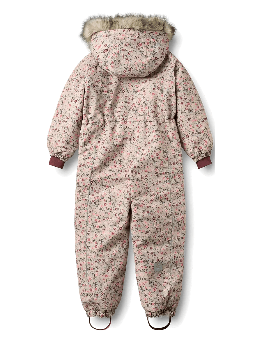 Wheat - Snowsuit Moe Tech - vinteroveraller - grey moon flowers - 1