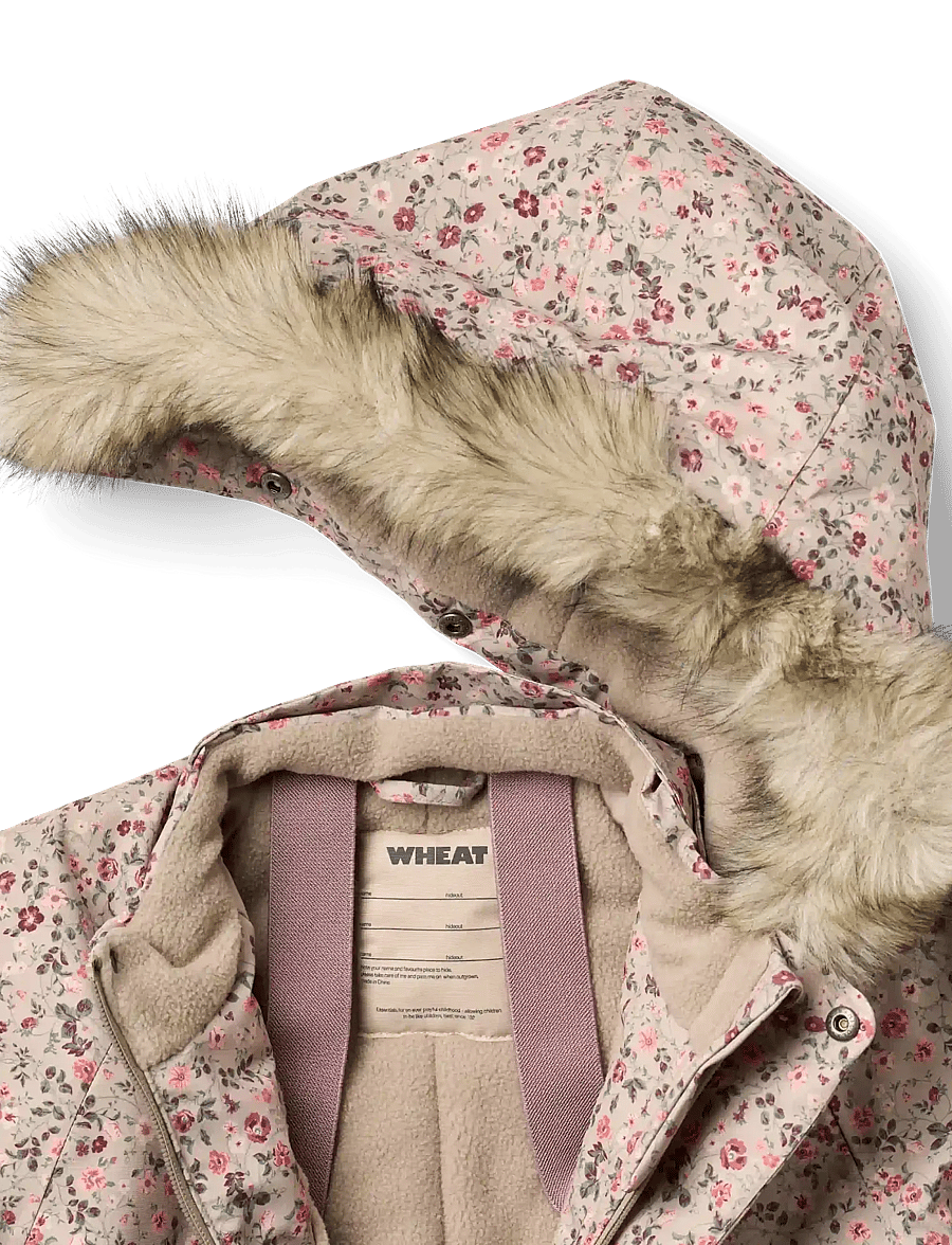 Wheat - Snowsuit Moe Tech - vinteroveraller - grey moon flowers - 2