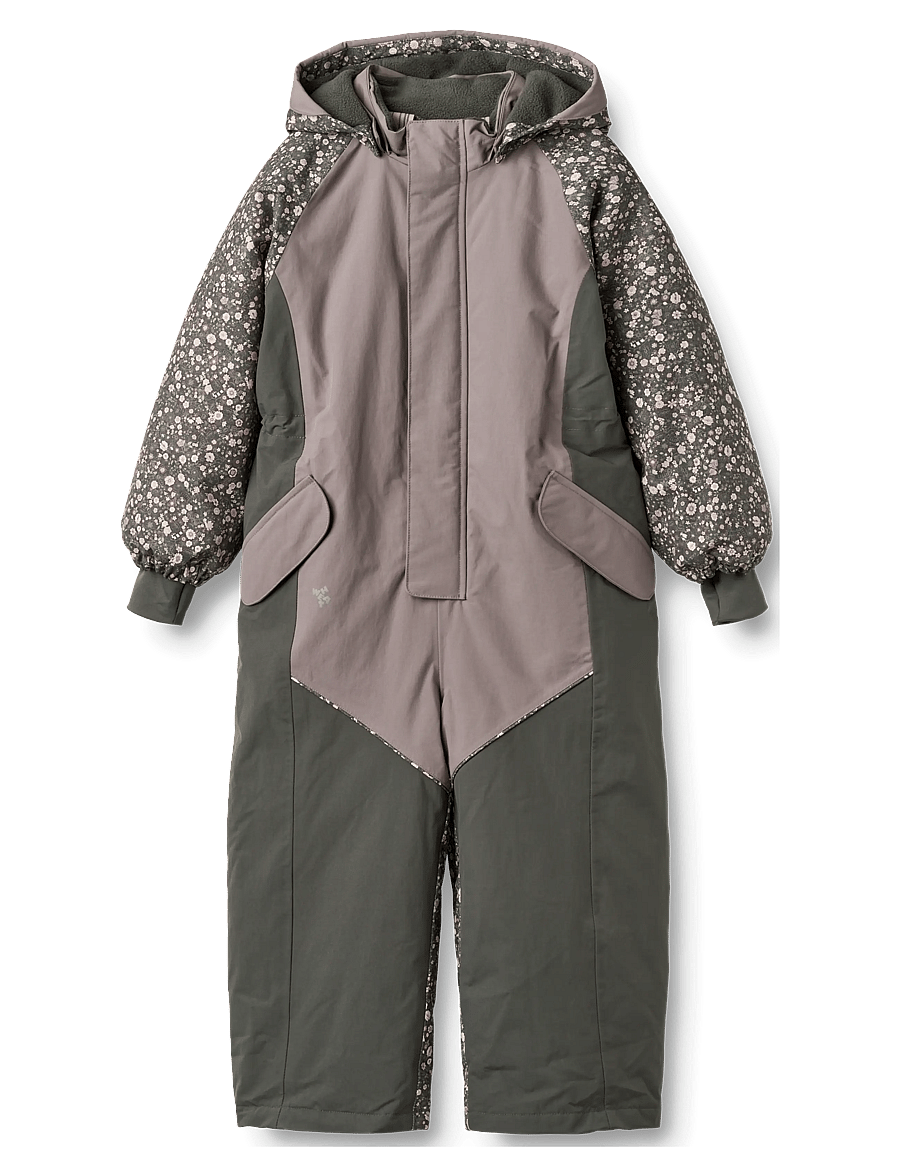 Wheat - Snowsuit Kallo - vinteroveraller - black sea open flowers - 1