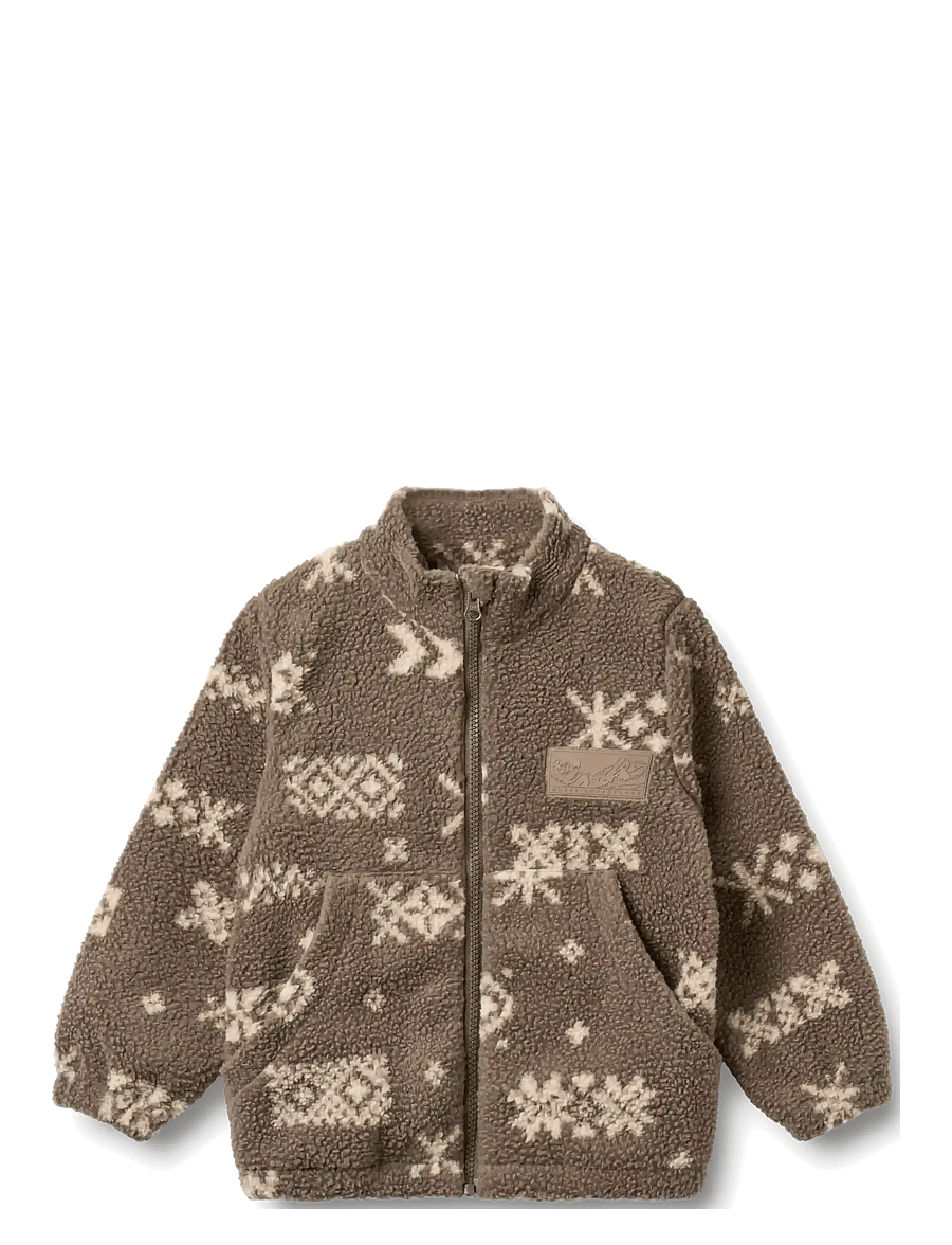 Wheat - Fleece Jacket Helge - fleecejakker - dry wood jacquard - 0