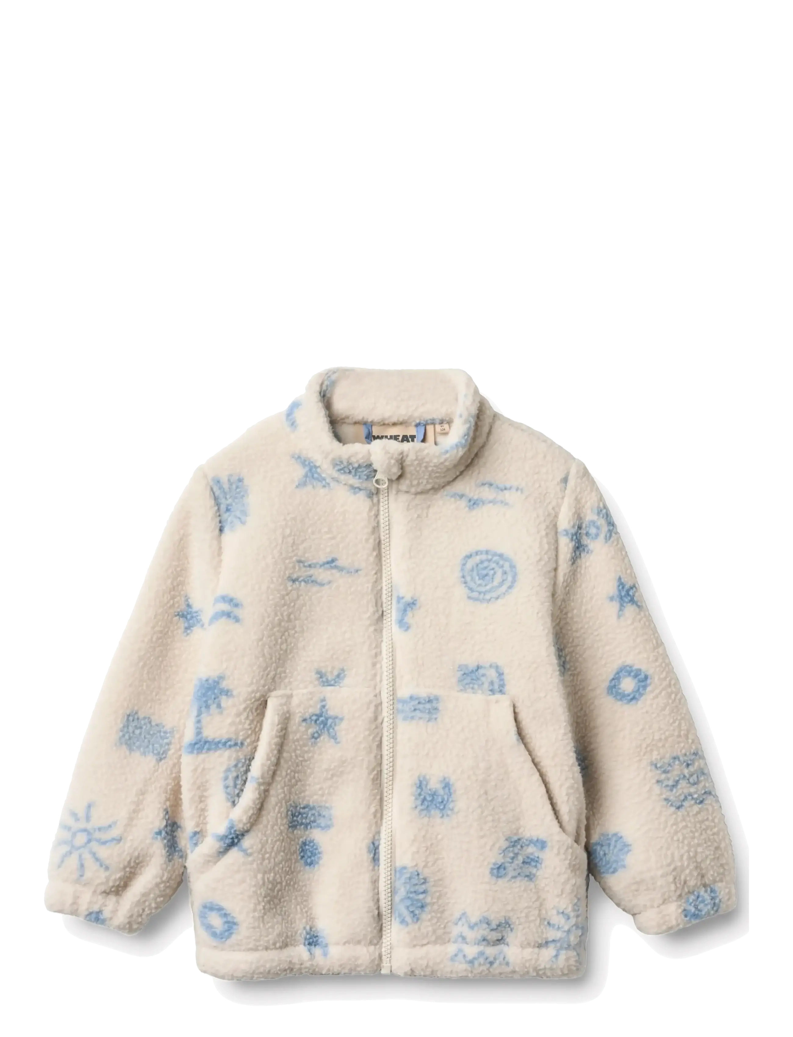 Wheat Fleece Jacket Helge, 110, Oberbekleidung, Creme - Jackets, Kinder