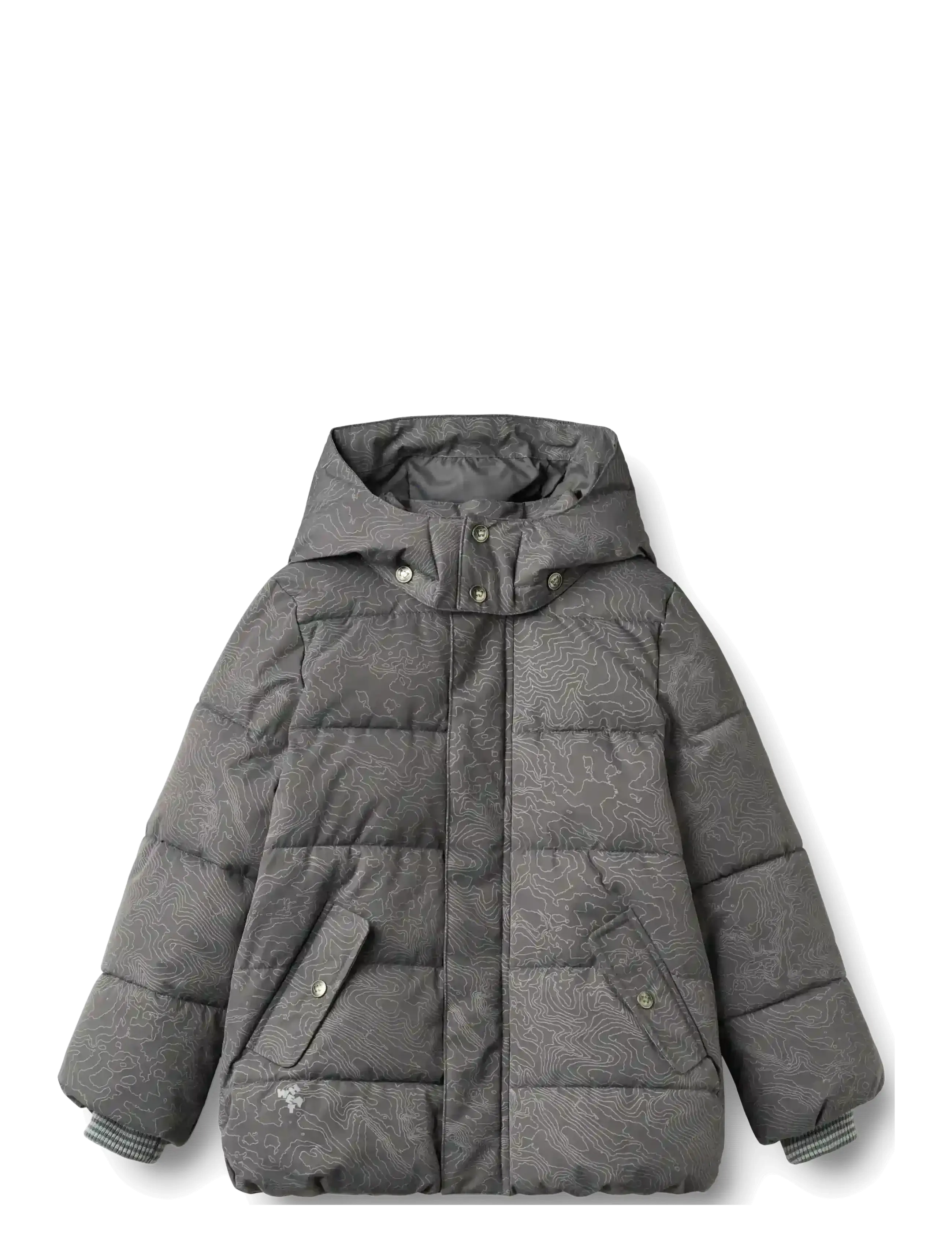 Wheat Puffer jacket Gael - Lõbu välitingimustes - DARK REFLECTIVE MAP / grey