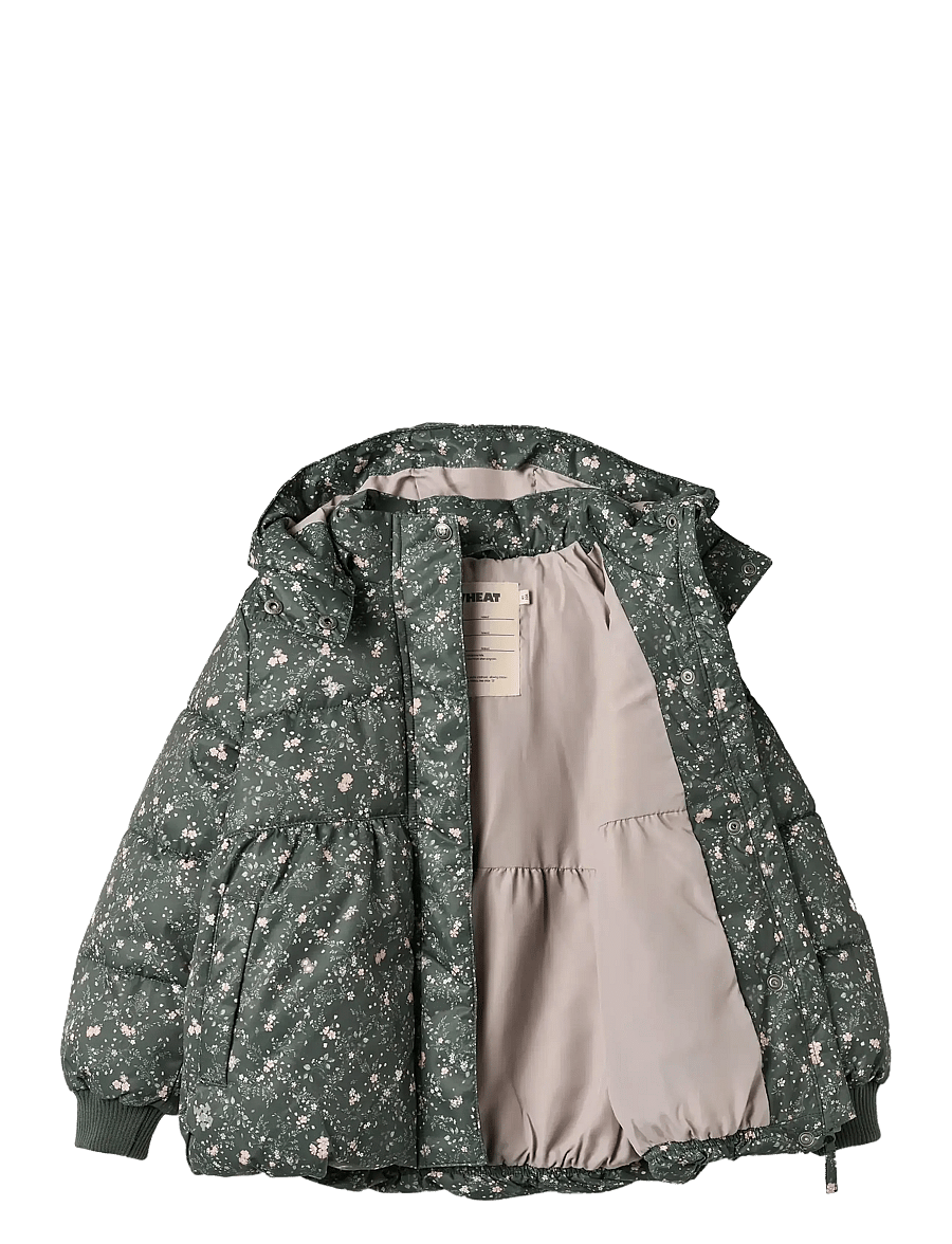 Wheat - Puffer Jacket Karla - winterjas - forest lake checked flowers - 3