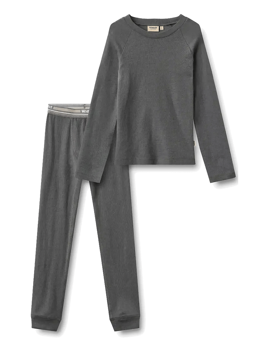 Wheat - Baselayer Set - aluskihina kantavad rõivakomplektid - dark charcoal - 0