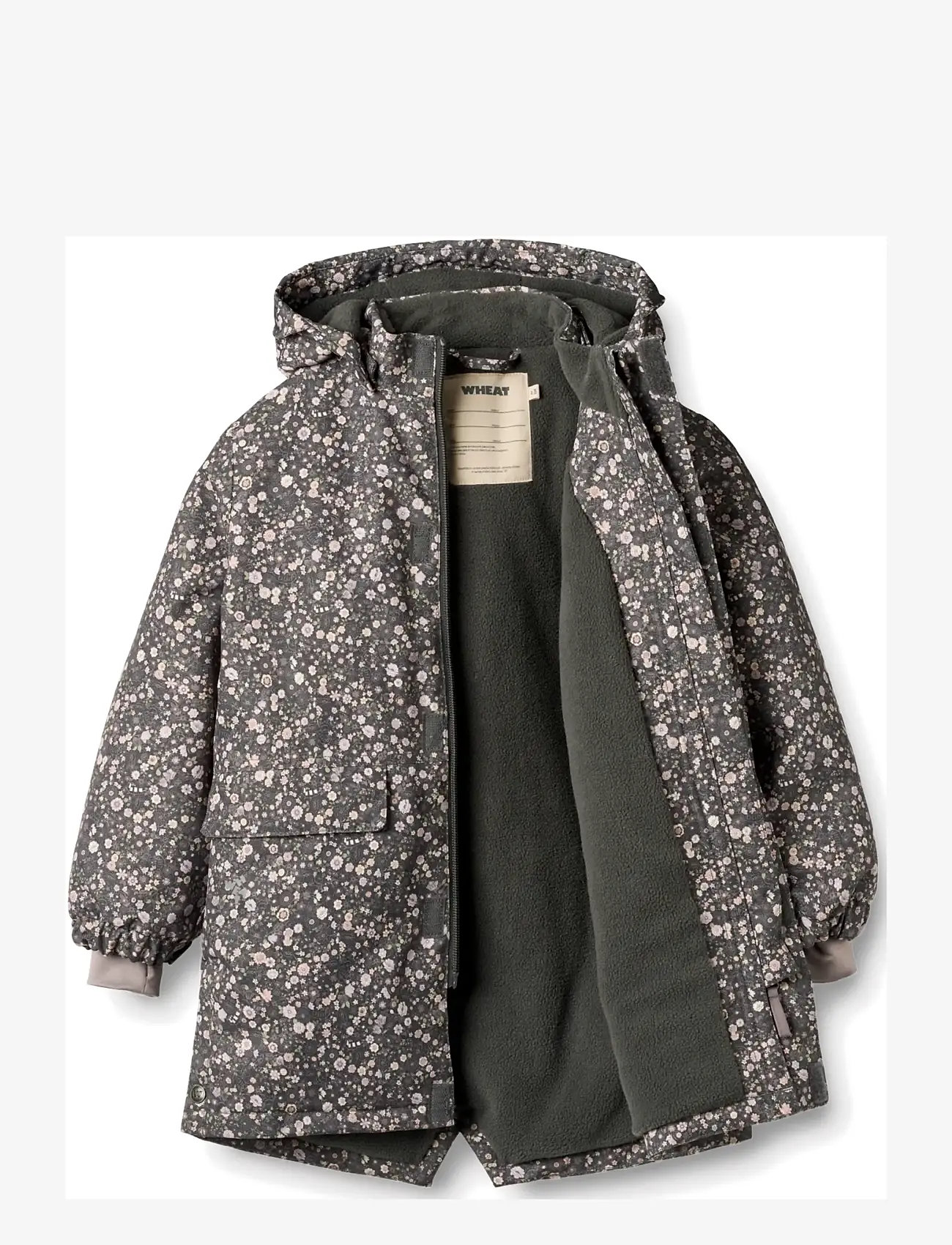 Wheat - Parka Jello - vinterjakker - black sea open flowers - 1