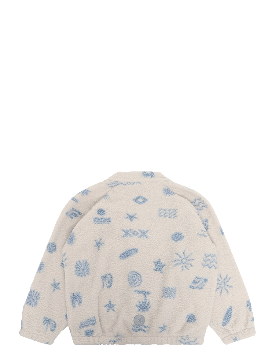 Wheat - Fleece Anorak Moon - anoraks - white onyx jacquard - 1