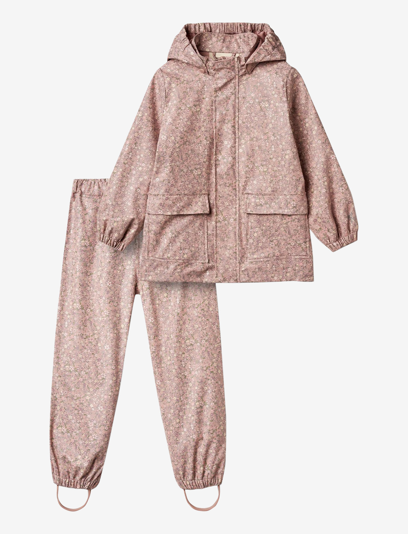 Wheat - Rainwear Ola Set - regnställ - powder flower meadow - 0