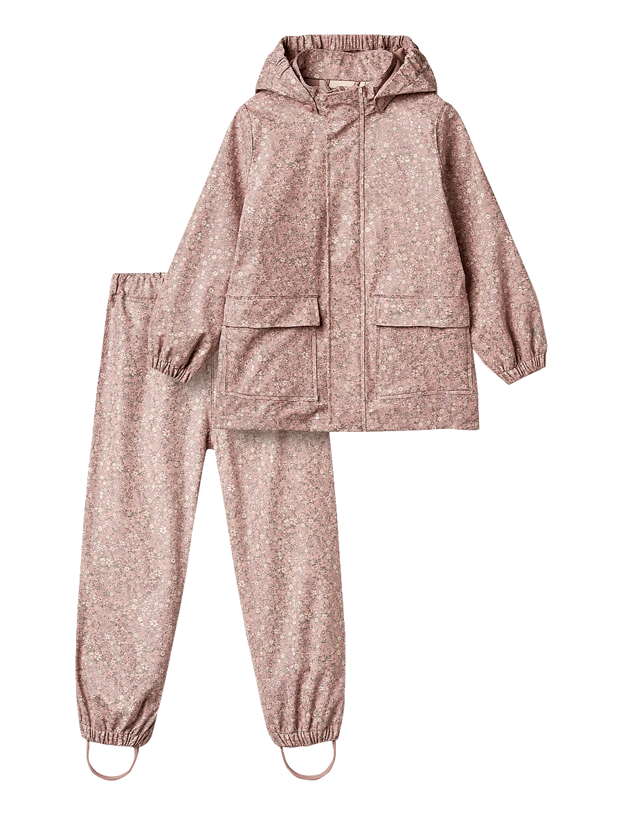 Wheat - Rainwear Ola Set - vihmakomplektid - powder flower meadow - 0
