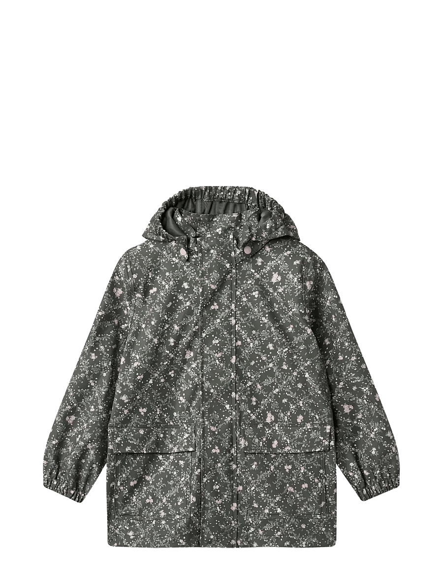 Wheat - Rainwear Ollo Jacket - regnjakker - forest lake checked flowers - 1
