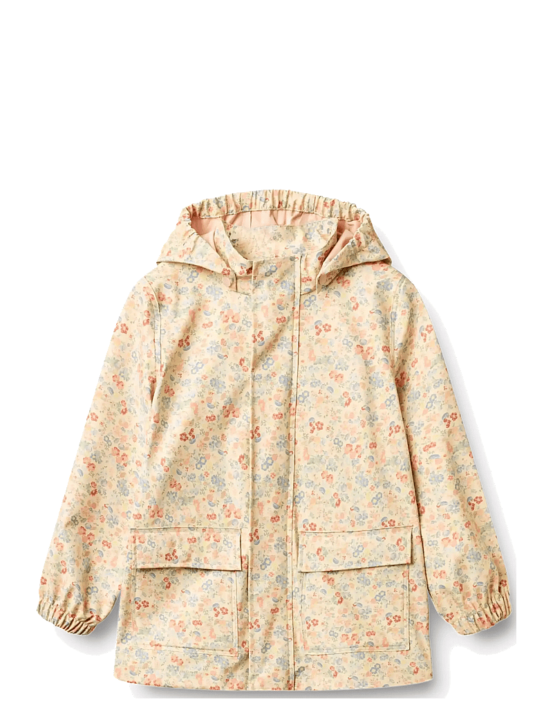 Wheat - Rainwear Ollo Jacket - vihmajoped - flowers and seashells - 1