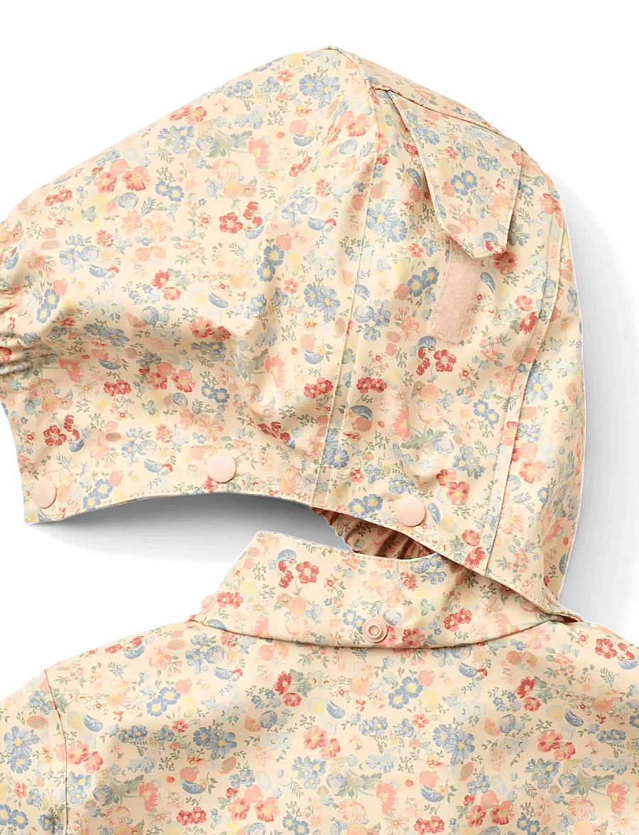Wheat - Rainwear Ollo Jacket - vihmajoped - flowers and seashells - 3