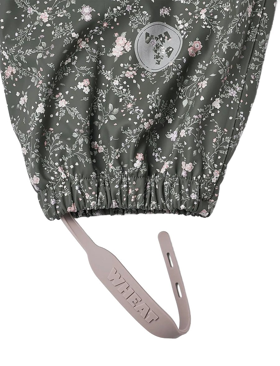Wheat - Rainwear Charlo Overalls - regenhose - forest lake checked flowers - 3