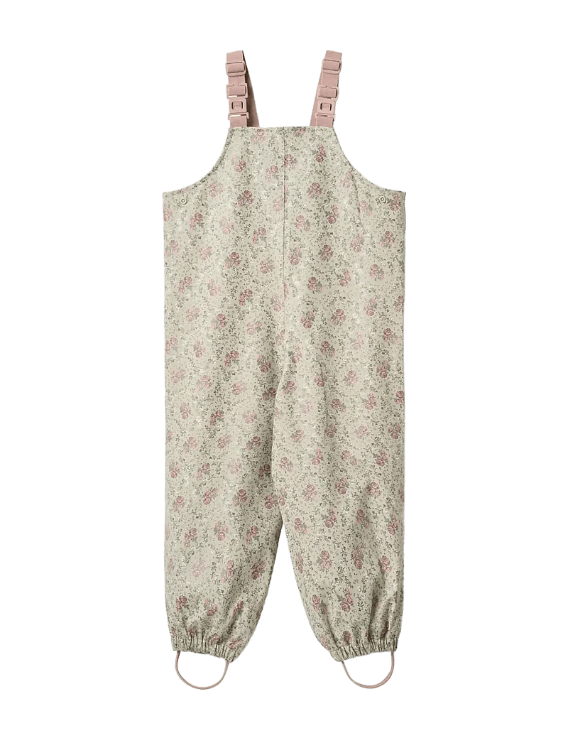 Wheat - Rainwear Charlo Overalls - regnbuxur - slightly green flowers - 0