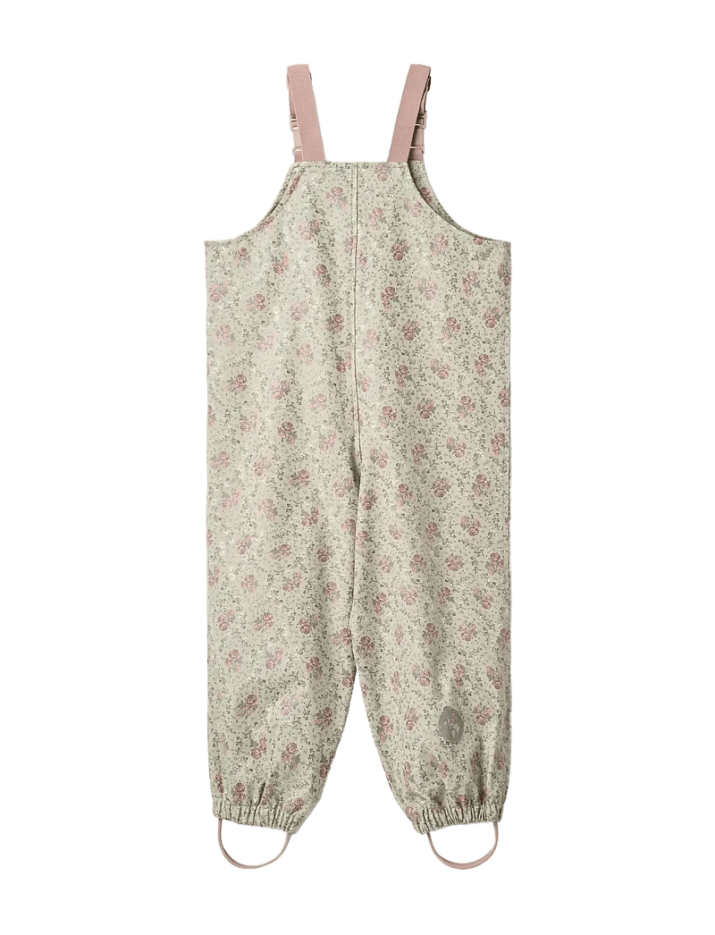 Wheat - Rainwear Charlo Overalls - regnbuxur - slightly green flowers - 1