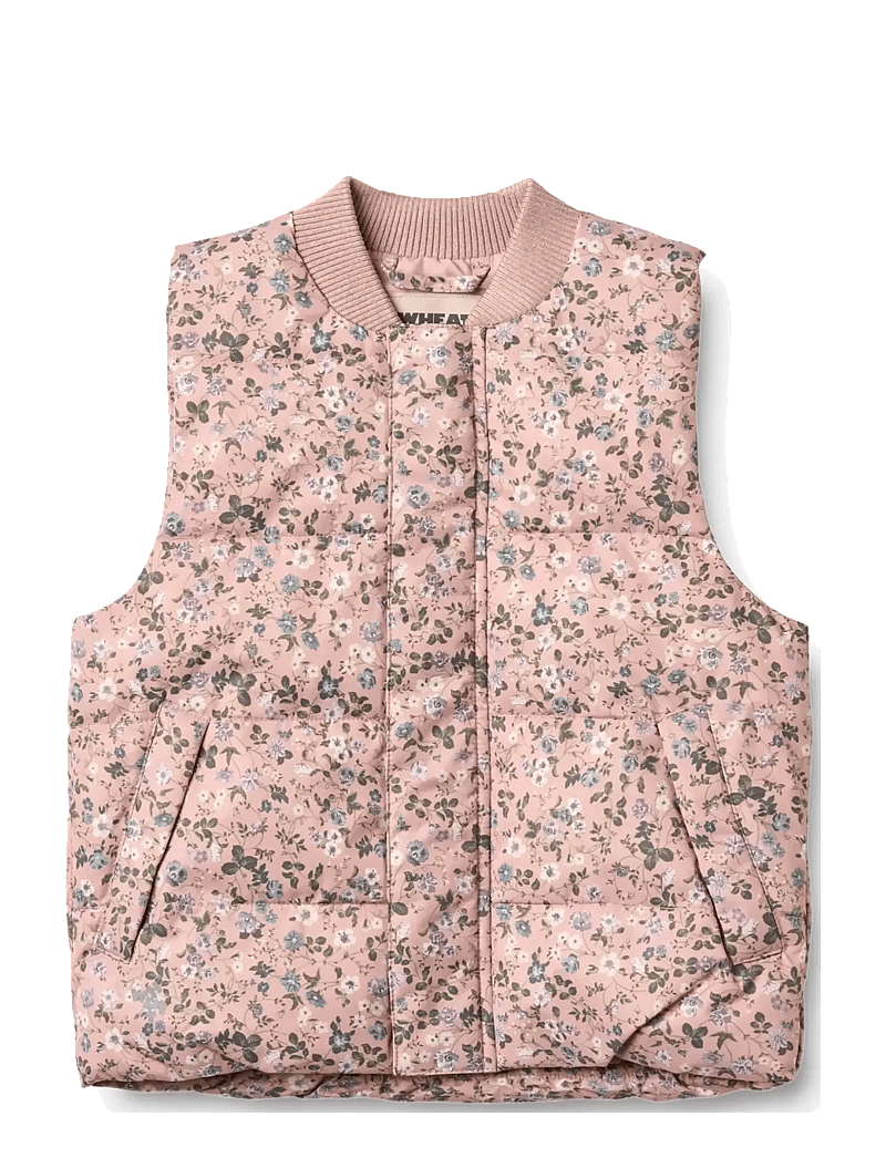 Wheat - Lakas Puffer vest - rose powder flowers - 1