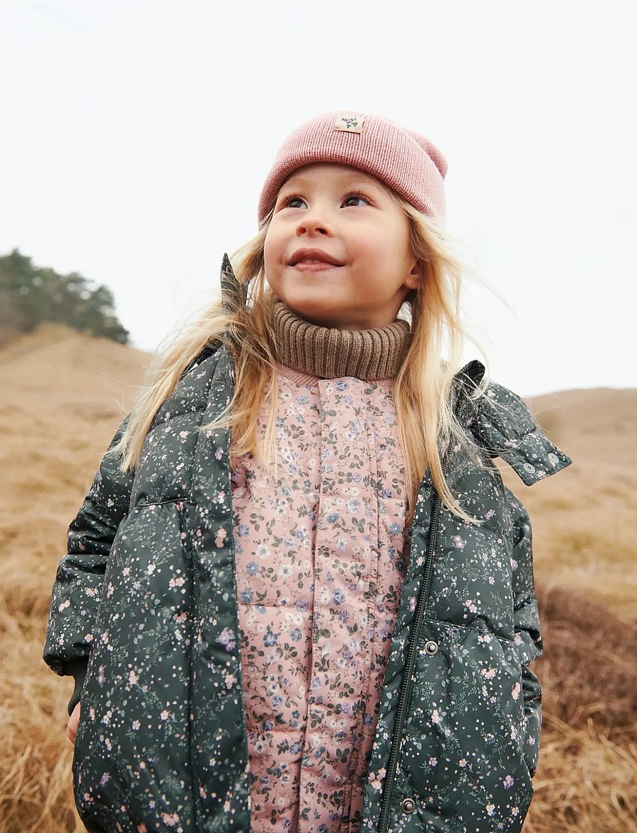 Wheat - Lakas Puffer vest - rose powder flowers - 0