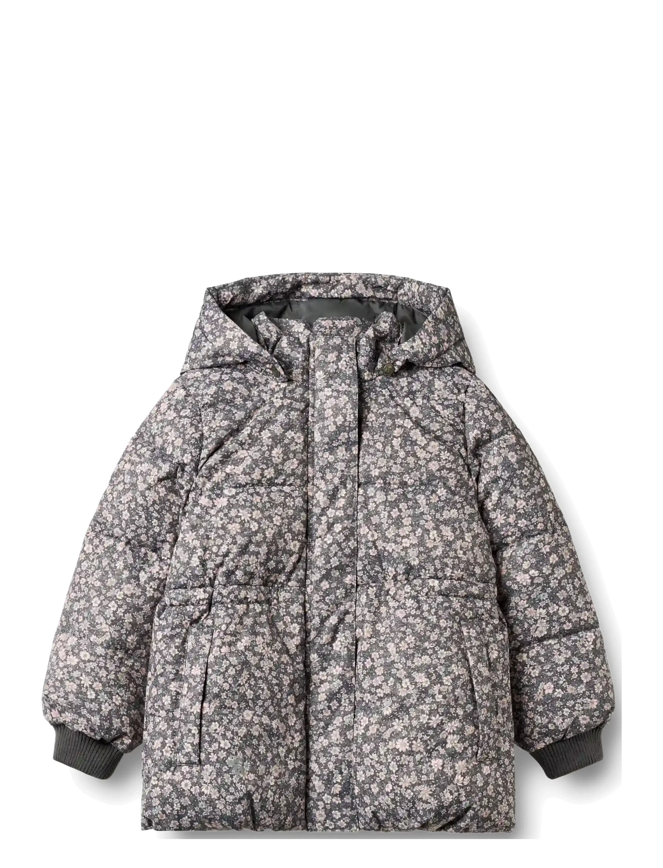 Wheat Puffer jacket Eli - Lõbu välitingimustes - DARK CHARCOAL FLOWERS / grey