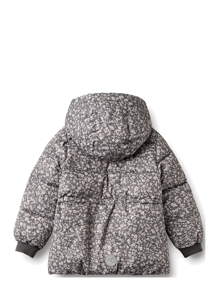 Wheat - Puffer jacket Eli - dark charcoal flowers - 1