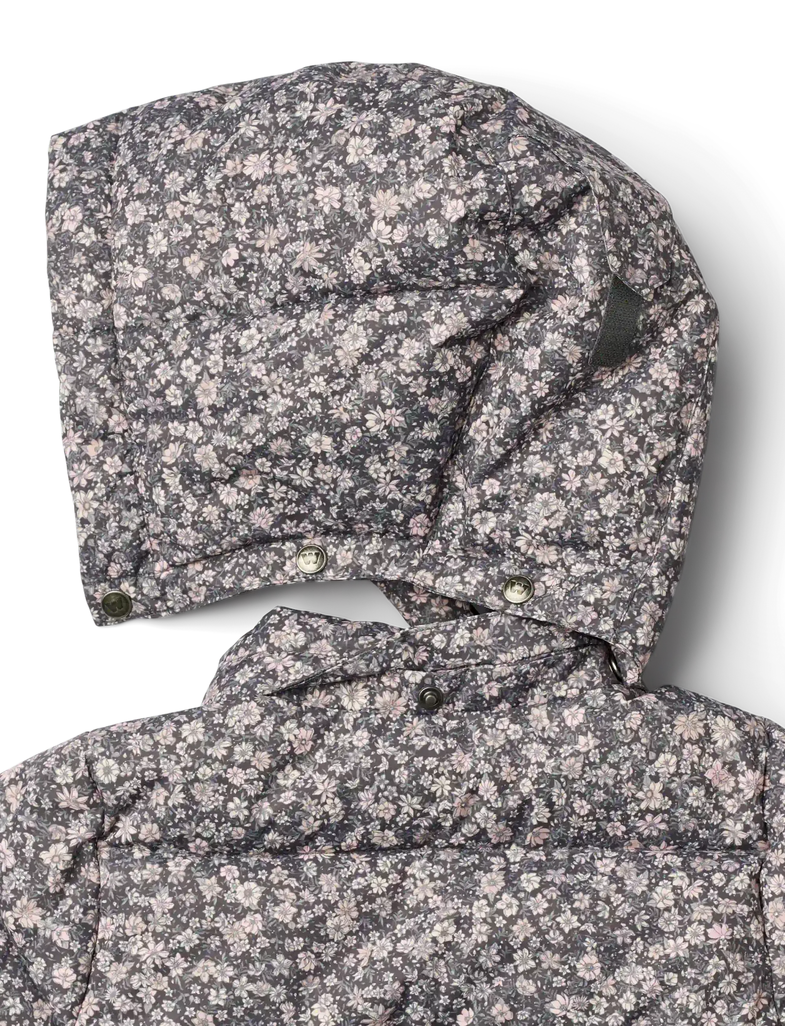 Wheat - Puffer jacket Eli - dark charcoal flowers - 2