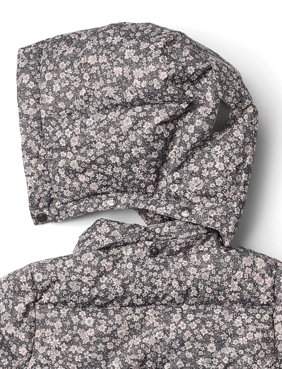 Wheat - Puffer jacket Eli - dark charcoal flowers - 2