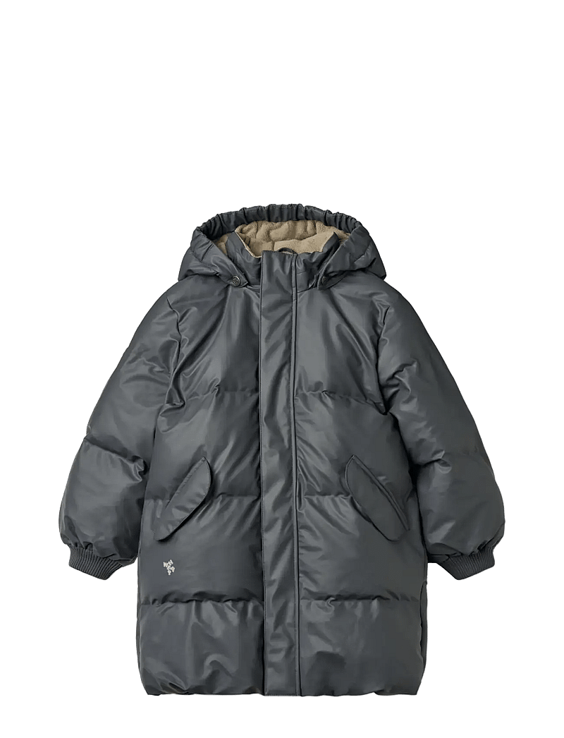 Wheat - PU Puffer Jacket Coast - vinterjakker - greyblue - 0