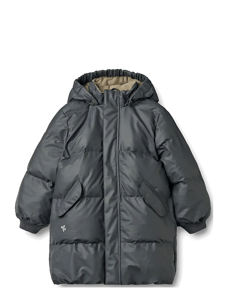 Wheat - PU Puffer Jacket Coast - talvejope - greyblue - 0