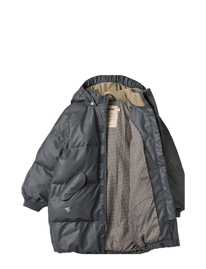 Wheat - PU Puffer Jacket Coast - vinterjakker - greyblue - 2