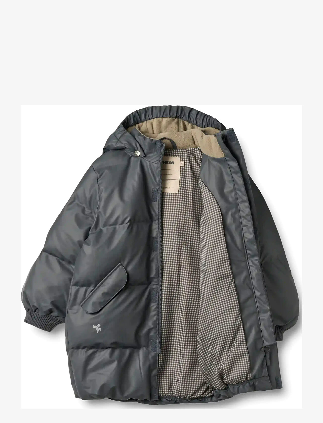 Wheat - PU Puffer Jacket Coast - talvejope - greyblue - 3