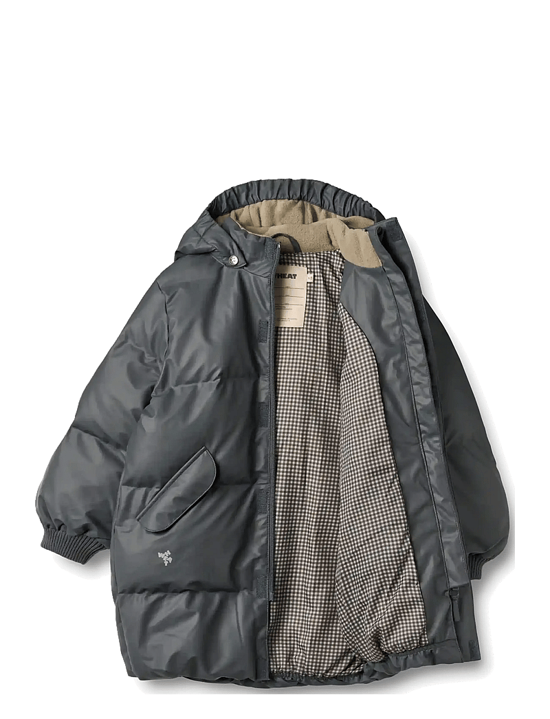 Wheat - PU Puffer Jacket Coast - talvejope - greyblue - 3