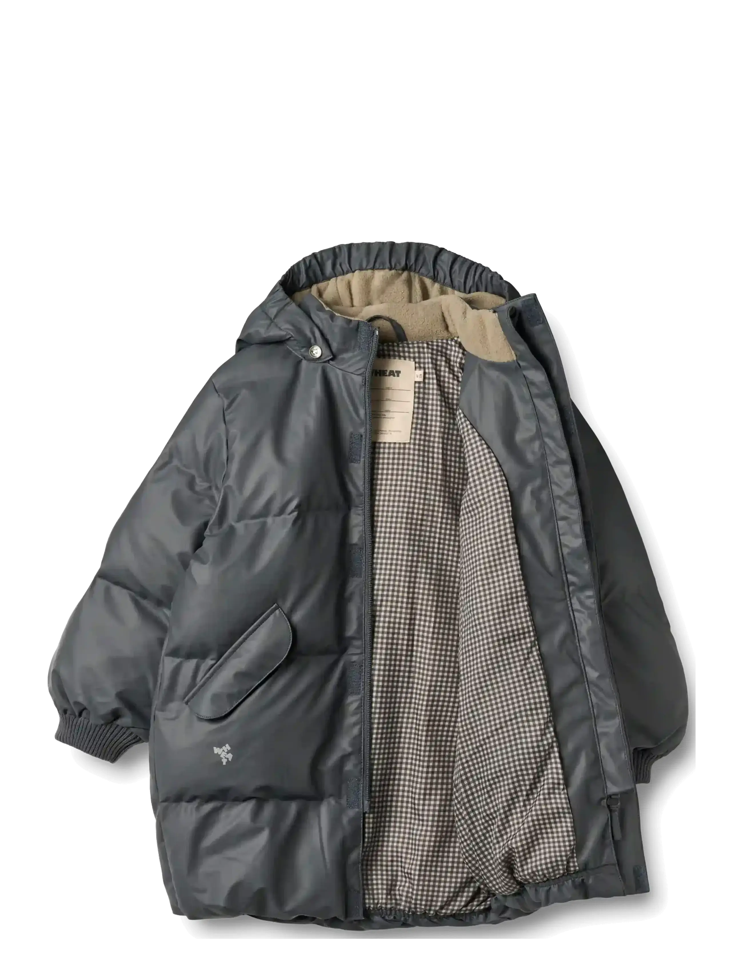 Wheat - PU Puffer Jacket Coast - daunen- und steppjacken - greyblue - 3