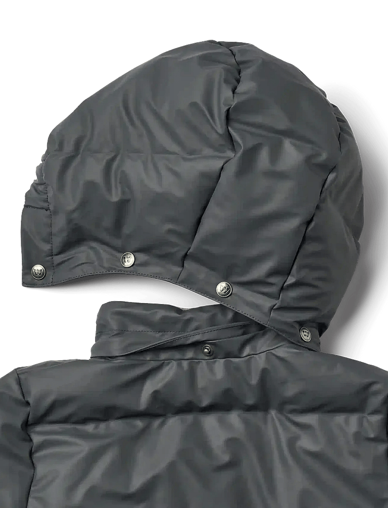 Wheat - PU Puffer Jacket Coast - talvejope - greyblue - 4