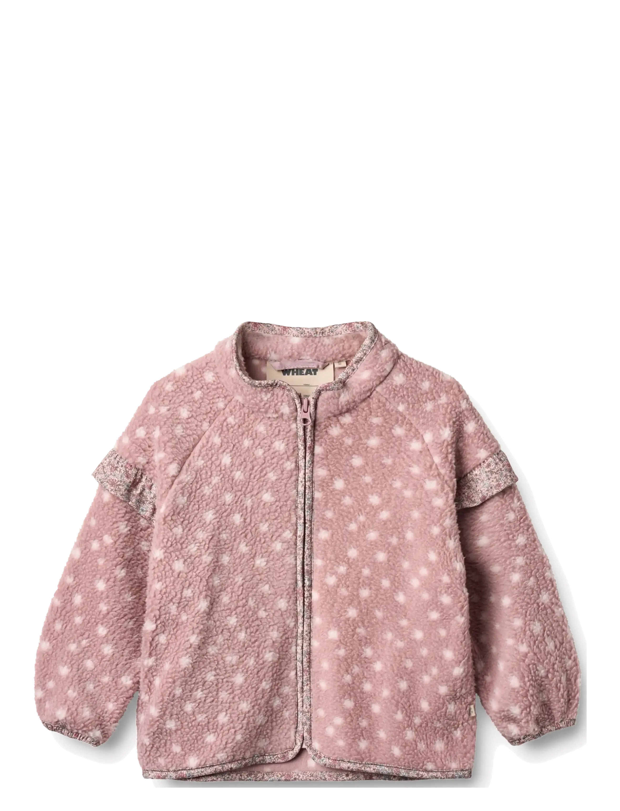 Wheat - Fleece Jacket Ellena - rosewood dots - 1