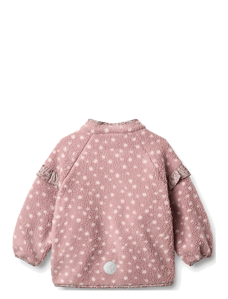 Wheat - Fleece Jacket Ellena - rosewood dots - 2