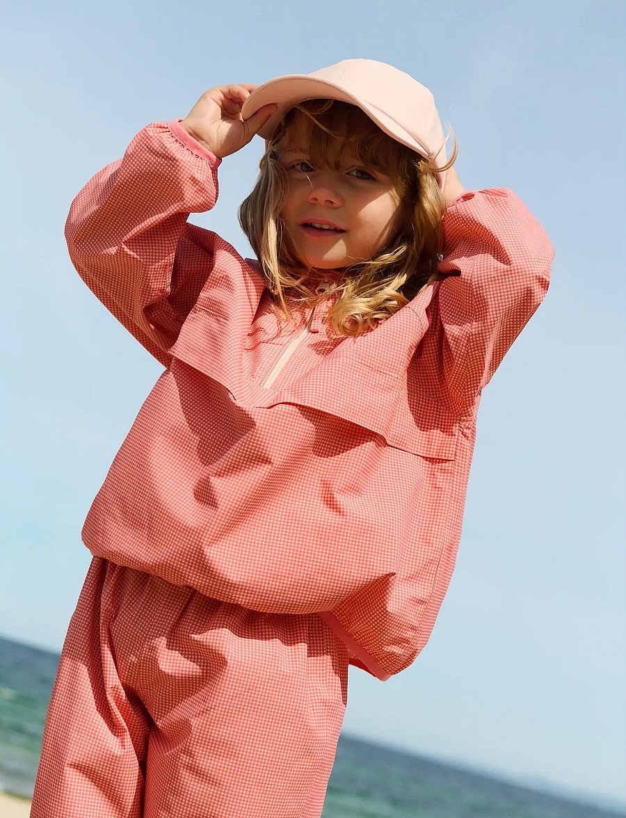 Wheat - Lightweight Shell Jacket Skyen - red check - 0