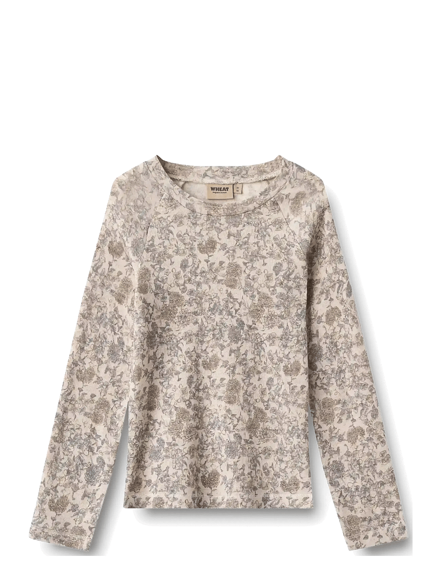 Wheat - Baselayer T-Shirt Maane - aluskihina kantavad alussärgid - grey winter flowers - 1