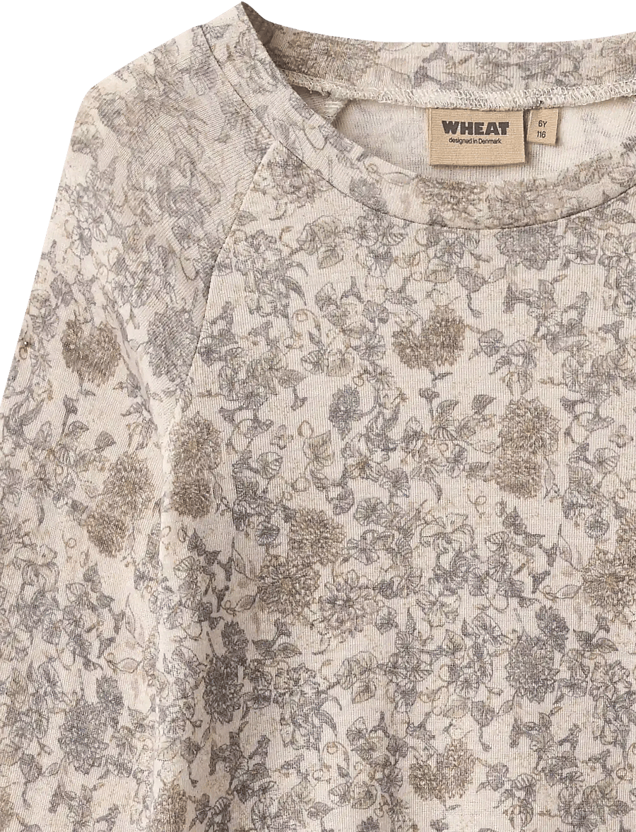 Wheat - Baselayer T-Shirt Maane - aluskihina kantavad alussärgid - grey winter flowers - 3