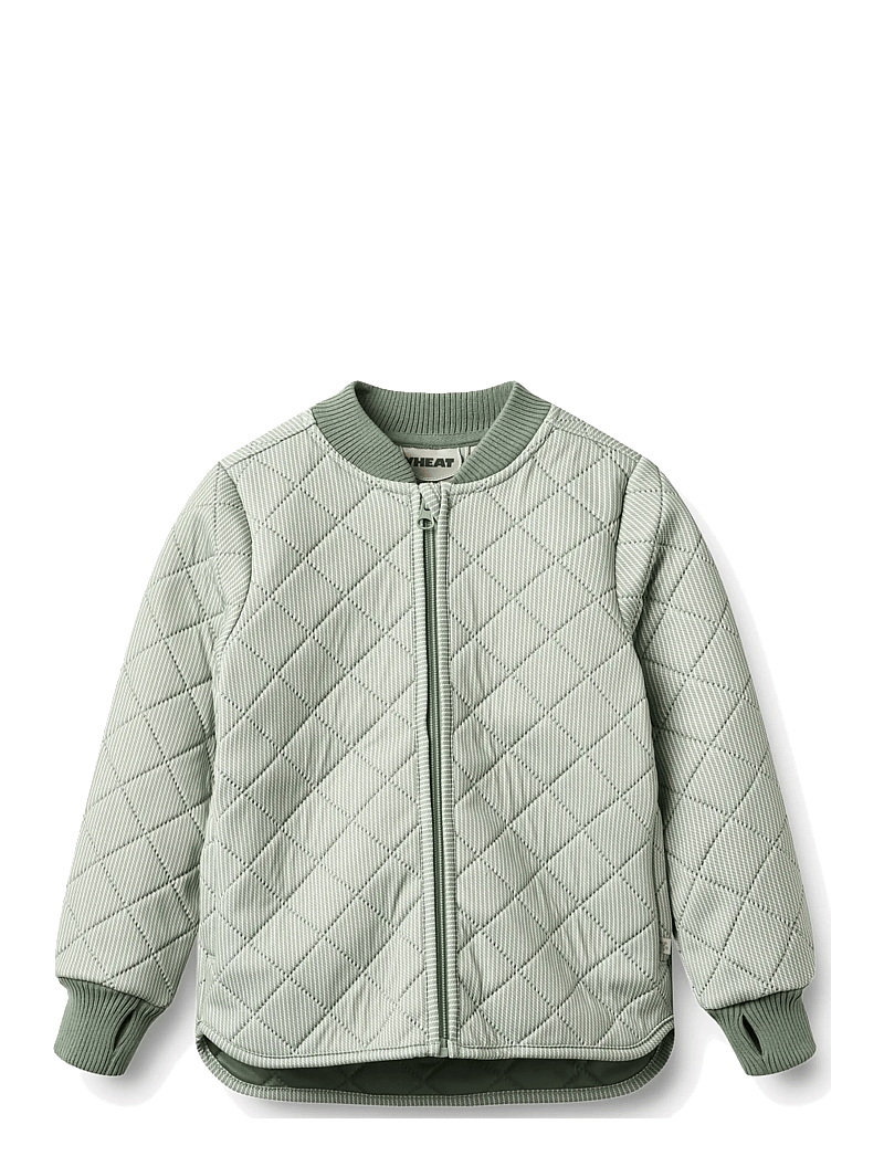 Wheat - Thermo Jacket Loui - quiltede jakker - green stripe - 0
