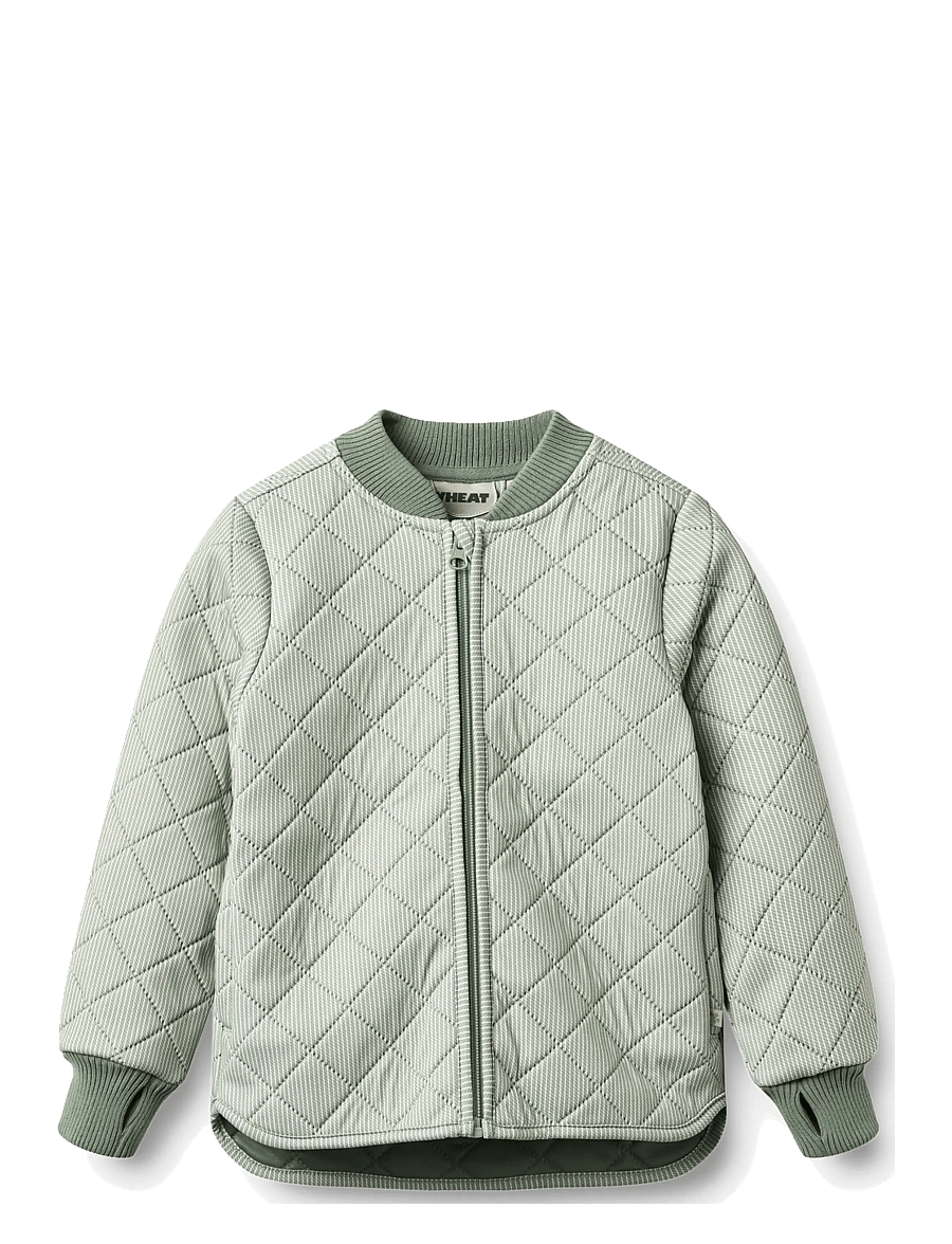 Wheat - Thermo Jacket Loui - quiltede jakker - green stripe - 0